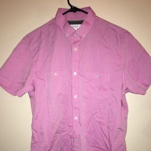 Pink Plaid Calvin Klein Button Up